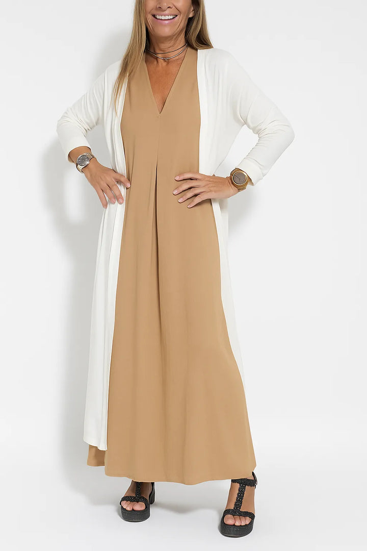 Carmela | Elegant Long Dress with Cardigan